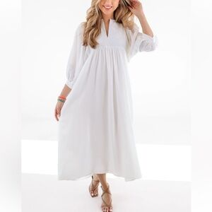 J. Marie Embroidered Caftan Midi Dress